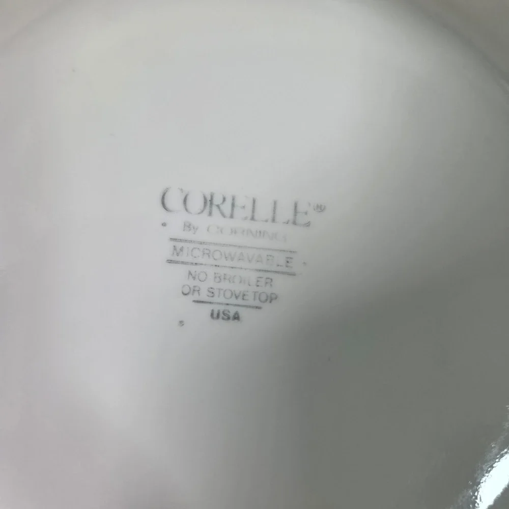 Corelle English Breakfast Bread‎ Butter Plates 4 Pink Floral Blue Ribbon 6.75 in